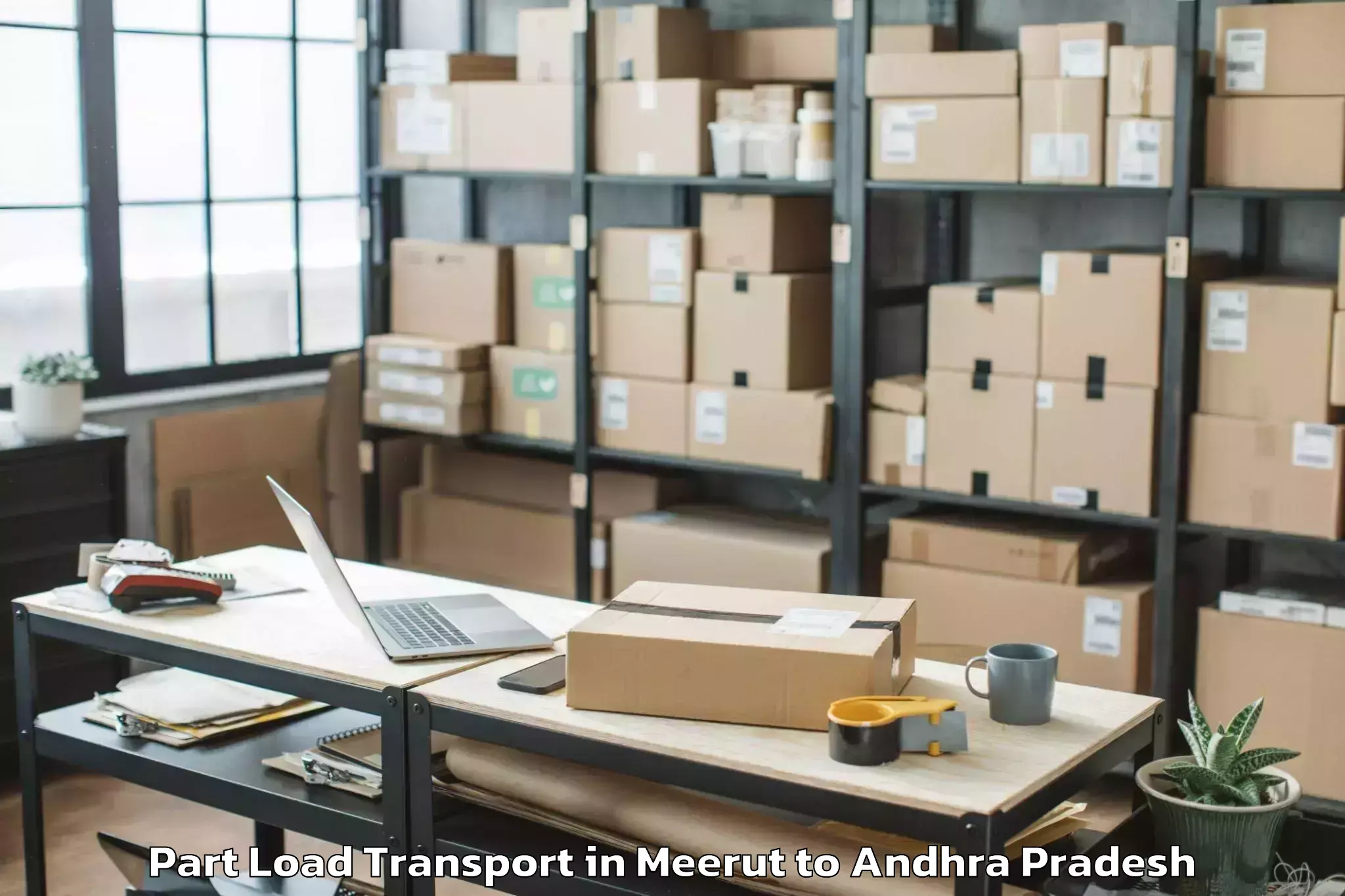 Leading Meerut to Pamarru Part Load Transport Provider